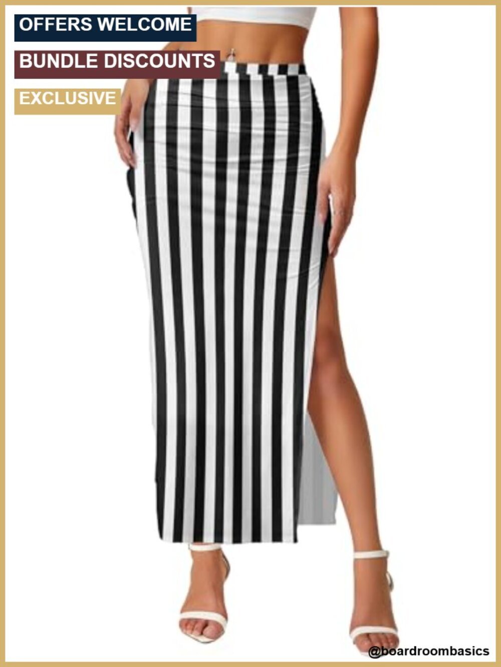 High Waist Pencil Skirt with Side Slit - Versatile Work & Party Wear